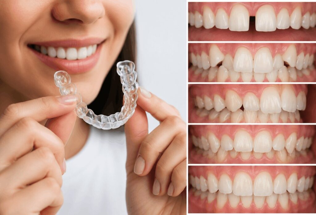 clear aligners closing teeth gap results in DHA Phase 8 Lahore