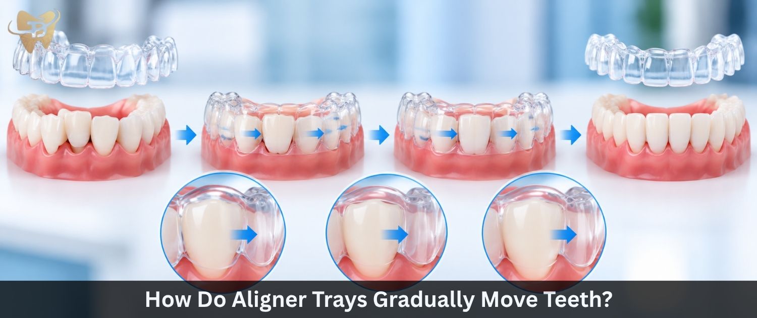 Showing how do aligner trays gradually move teeth